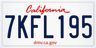 CA license plate 7KFL195