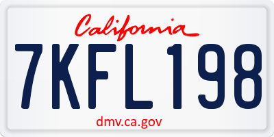 CA license plate 7KFL198