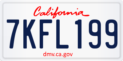 CA license plate 7KFL199