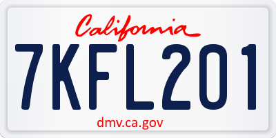 CA license plate 7KFL201