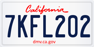 CA license plate 7KFL202
