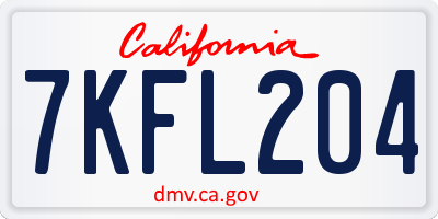 CA license plate 7KFL204