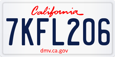 CA license plate 7KFL206