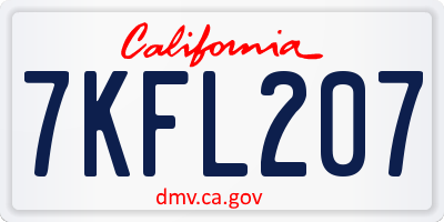 CA license plate 7KFL207