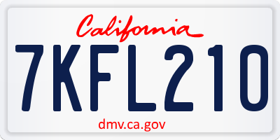 CA license plate 7KFL210
