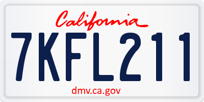 CA license plate 7KFL211