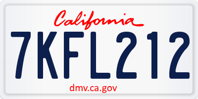 CA license plate 7KFL212