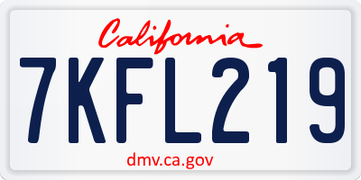 CA license plate 7KFL219