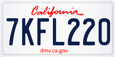 CA license plate 7KFL220