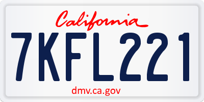 CA license plate 7KFL221
