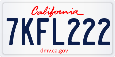 CA license plate 7KFL222