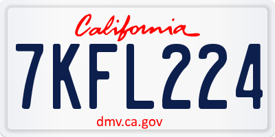 CA license plate 7KFL224