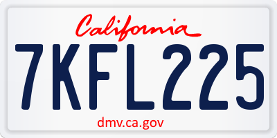 CA license plate 7KFL225