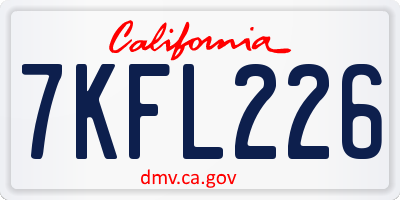 CA license plate 7KFL226