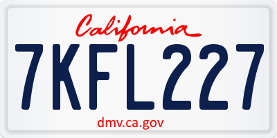 CA license plate 7KFL227