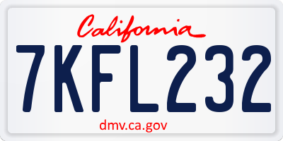 CA license plate 7KFL232