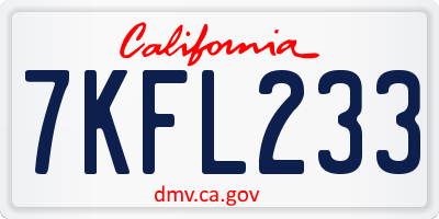 CA license plate 7KFL233