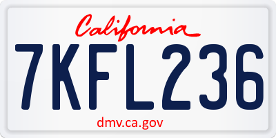 CA license plate 7KFL236