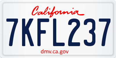 CA license plate 7KFL237