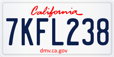 CA license plate 7KFL238