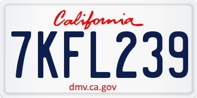 CA license plate 7KFL239