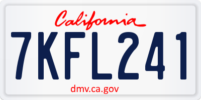 CA license plate 7KFL241
