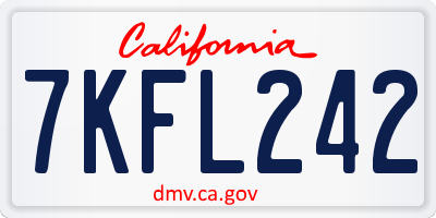 CA license plate 7KFL242