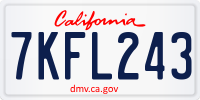 CA license plate 7KFL243