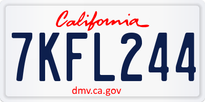CA license plate 7KFL244