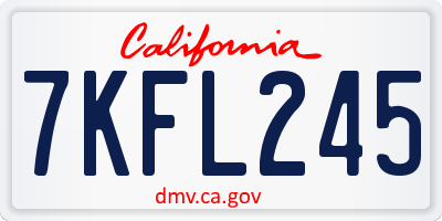 CA license plate 7KFL245