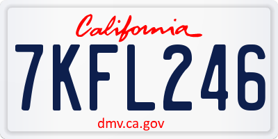 CA license plate 7KFL246