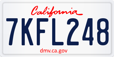 CA license plate 7KFL248