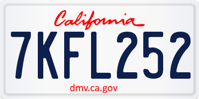 CA license plate 7KFL252