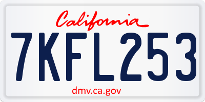 CA license plate 7KFL253