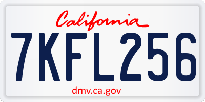 CA license plate 7KFL256