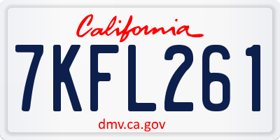 CA license plate 7KFL261