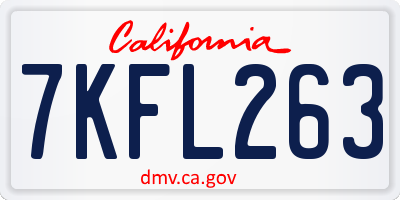 CA license plate 7KFL263