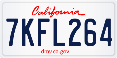 CA license plate 7KFL264