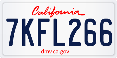 CA license plate 7KFL266