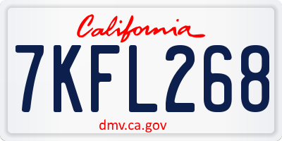 CA license plate 7KFL268