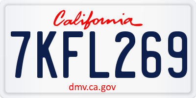 CA license plate 7KFL269