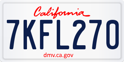 CA license plate 7KFL270