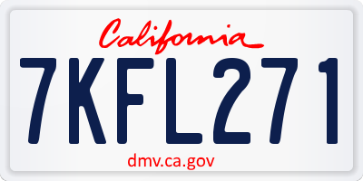 CA license plate 7KFL271