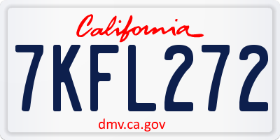 CA license plate 7KFL272