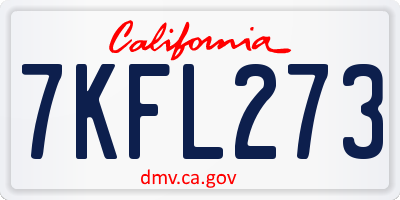 CA license plate 7KFL273
