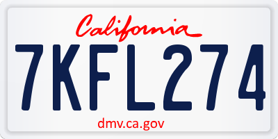 CA license plate 7KFL274