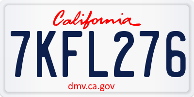 CA license plate 7KFL276