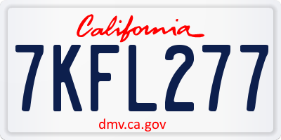CA license plate 7KFL277