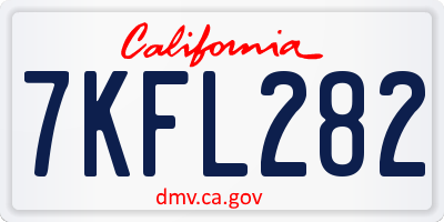 CA license plate 7KFL282