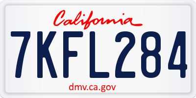 CA license plate 7KFL284